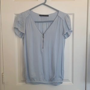 Zara Light Blue Blouse with Zipper